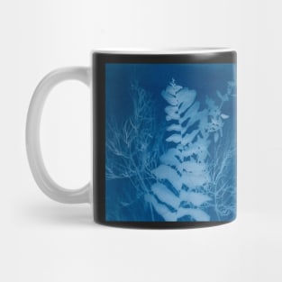 Blue Cyanotype Fern & Herbs Sun Print Mug